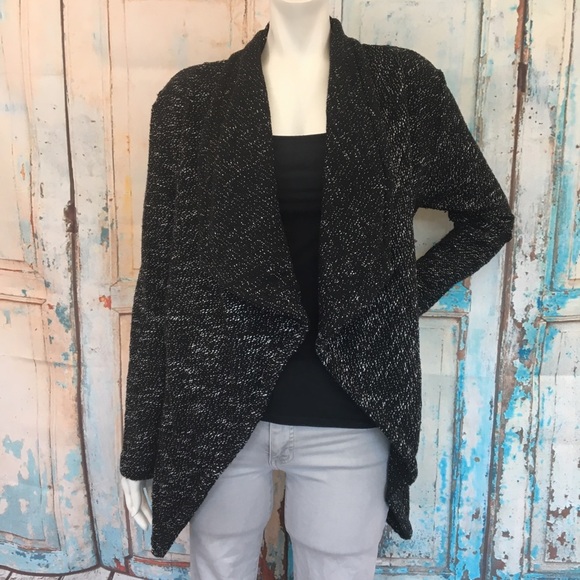 BNCI by BLANC NOIR Black Open Front Sweater Jacket - Picture 1 of 8